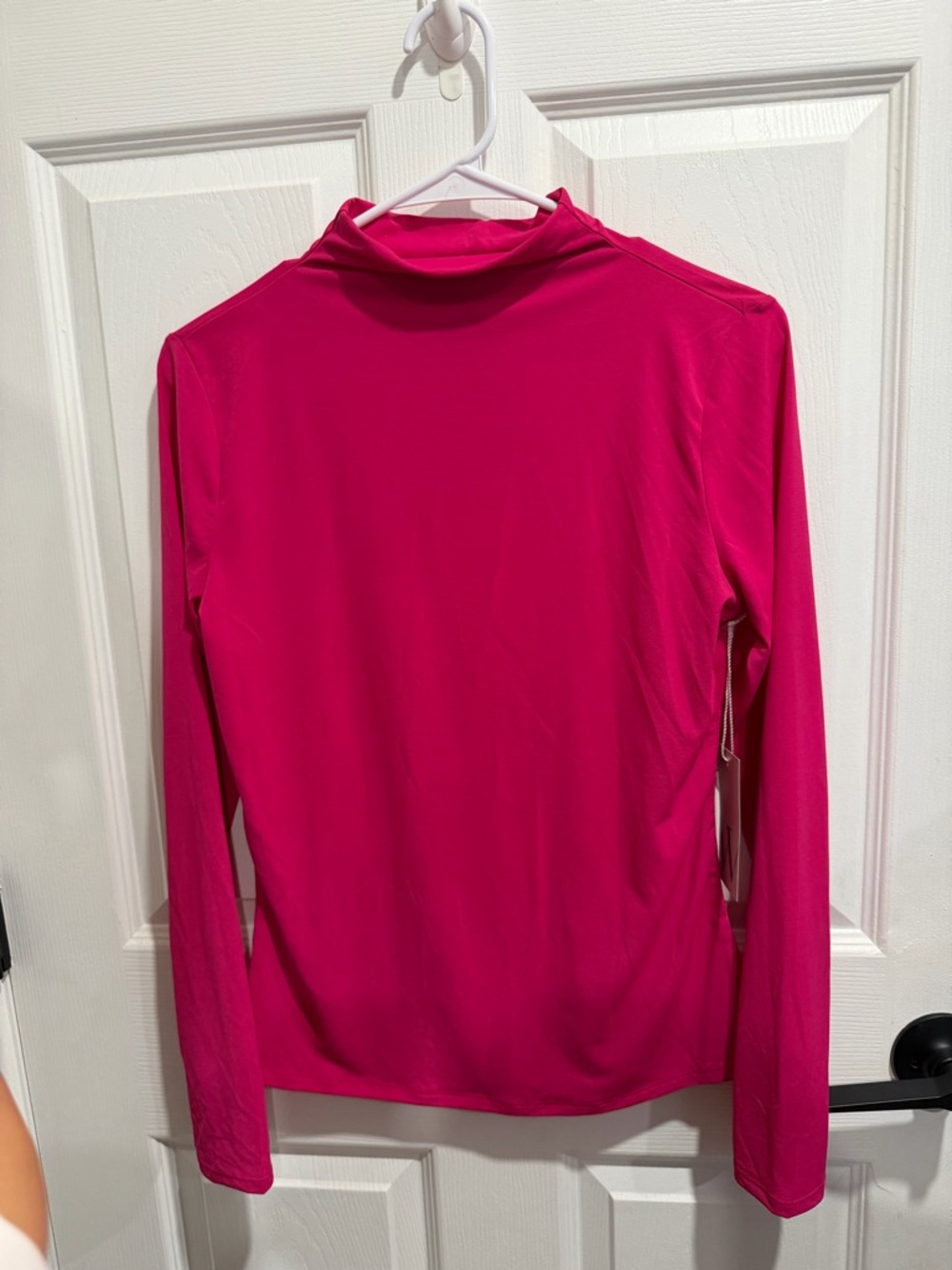 Worthington Long-Sleeve Mock Neck Top in Fuchsia
